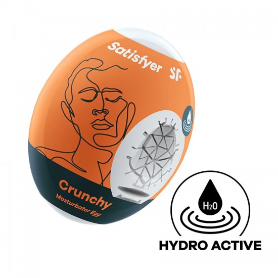 Satisfyer crunchy masturbator egg orange front view
