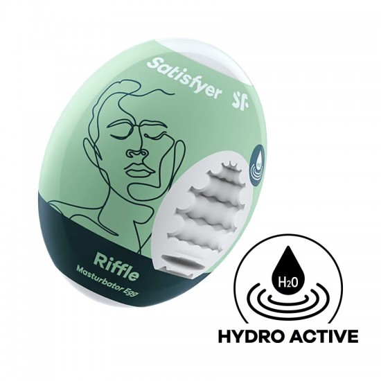 Satisfyer riffle masturbator egg green front view